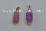 NGP8503 15*33mm - 17*40mm flat teardrop druzy agate pendants