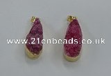 NGP8504 15*33mm - 17*40mm flat teardrop druzy agate pendants