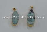 NGP8506 15*33mm - 17*40mm flat teardrop druzy agate pendants