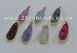 NGP8509 15*33mm - 17*40mm flat teardrop druzy agate pendants