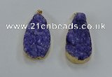 NGP8513 25*48mm - 27*52mm flat teardrop druzy agate pendants