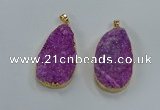 NGP8514 25*48mm - 27*52mm flat teardrop druzy agate pendants