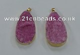 NGP8515 25*48mm - 27*52mm flat teardrop druzy agate pendants