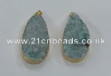 NGP8517 25*48mm - 27*52mm flat teardrop druzy agate pendants