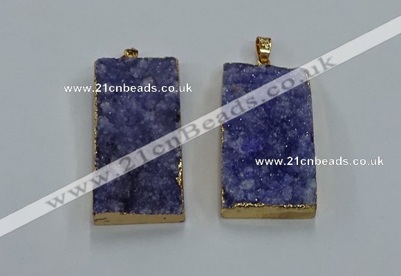 NGP8523 25*50mm - 27*53mm rectangle druzy agate pendants