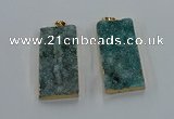 NGP8527 25*50mm - 27*53mm rectangle druzy agate pendants