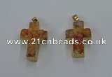 NGP8533 22*30mm - 25*35mm cross druzy agate pendants wholesale