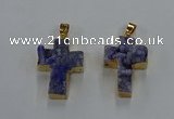 NGP8534 22*30mm - 25*35mm cross druzy agate pendants wholesale