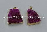 NGP8546 25*33mm - 30*35mm trapezoid druzy agate pendants