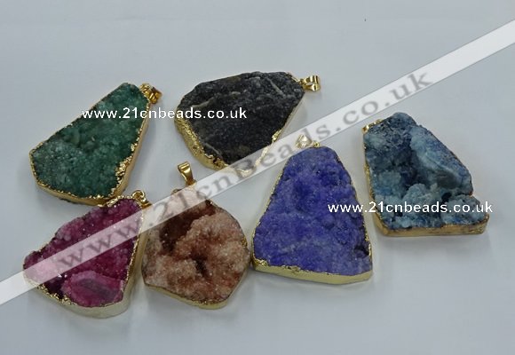 NGP8572 28*45mm - 35*50mm freeform druzy agate pendants wholesale