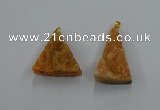 NGP8575 18*25mm - 25*40mm triangle druzy agate pendants wholesale