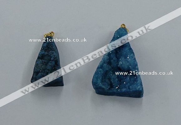 NGP8579 18*25mm - 25*40mm triangle druzy agate pendants wholesale