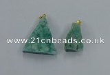 NGP8580 18*25mm - 25*40mm triangle druzy agate pendants wholesale