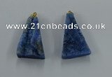 NGP8581 18*25mm - 25*40mm triangle druzy agate pendants wholesale