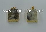 NGP8585 18*25mm rectangle druzy agate pendants wholesale