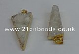 NGP8593 13*40mm - 20*35mm triangle druzy agate pendants wholesale