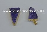 NGP8595 13*40mm - 20*35mm triangle druzy agate pendants wholesale