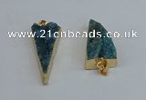 NGP8599 13*40mm - 20*35mm triangle druzy agate pendants wholesale