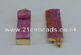 NGP8608 15*35mm - 16*40mm rectangle druzy agate pendants wholesale