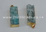 NGP8610 15*35mm - 16*40mm rectangle druzy agate pendants wholesale