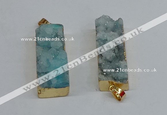 NGP8610 15*35mm - 16*40mm rectangle druzy agate pendants wholesale