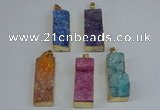 NGP8613 15*35mm - 16*40mm rectangle druzy agate pendants wholesale