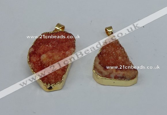 NGP8616 25*30mm - 28*40mm freeform druzy agate pendants wholesale