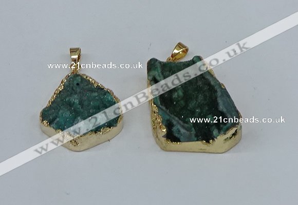 NGP8621 25*30mm - 28*40mm freeform druzy agate pendants wholesale