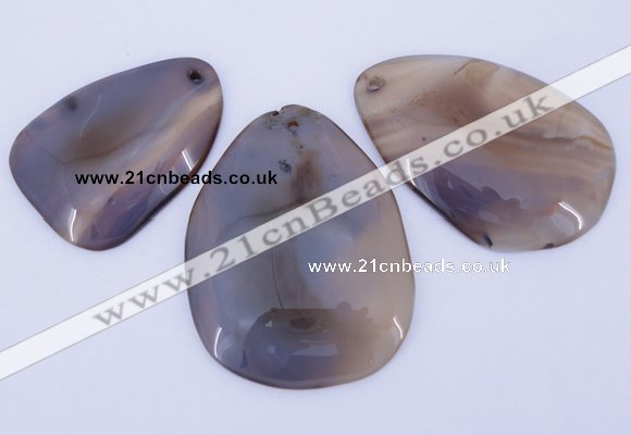 NGP864 5PCS 30-45mm*50-65mm freeform agate gemstone pendants