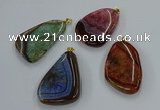 NGP8643 30*45mm - 35*50mm freeform druzy agate pendants wholesale