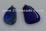 NGP8653 30*45mm - 35*50mm freeform agate pendants wholesale