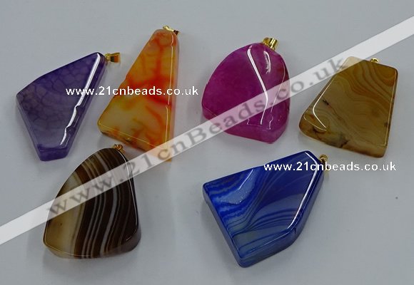 NGP8665 20*40mm - 40*50mm freeform agate pendants wholesale