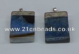 NGP8681 26*36mm rectangle druzy agate pendants wholesale