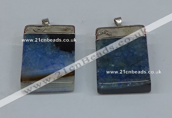 NGP8681 26*36mm rectangle druzy agate pendants wholesale