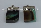 NGP8682 26*36mm rectangle druzy agate pendants wholesale