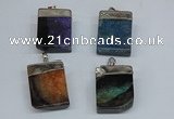 NGP8685 26*36mm rectangle druzy agate pendants wholesale