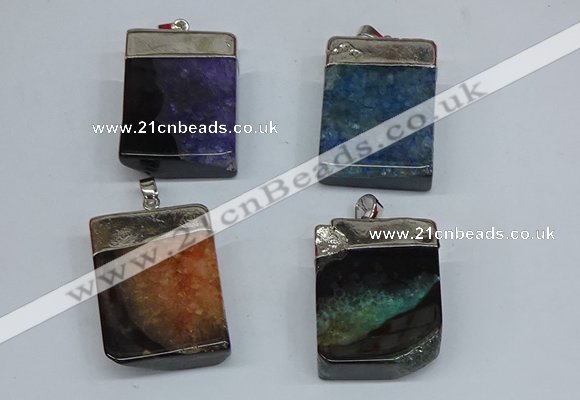 NGP8685 26*36mm rectangle druzy agate pendants wholesale