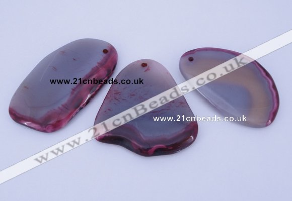 NGP869 5PCS 35-40mm*55-65mm freeform agate gemstone pendants