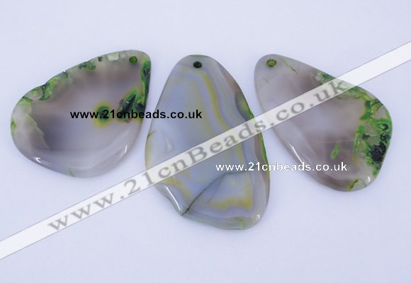 NGP871 5PCS 35-45mm*55-70mm freeform agate gemstone pendants