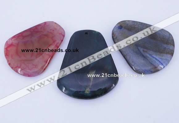 NGP873 5PCS 35-40mm*45-50mm trapezoid agate gemstone pendants