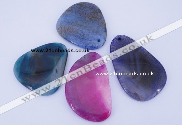 NGP876 5PCS 40-45mm*50-70mm freeform agate gemstone pendants