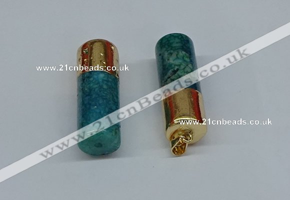 NGP8760 14*40mm tube agate gemstone pendants wholesale