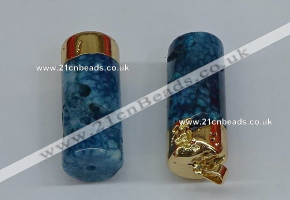 NGP8767 18*40mm tube agate gemstone pendants wholesale