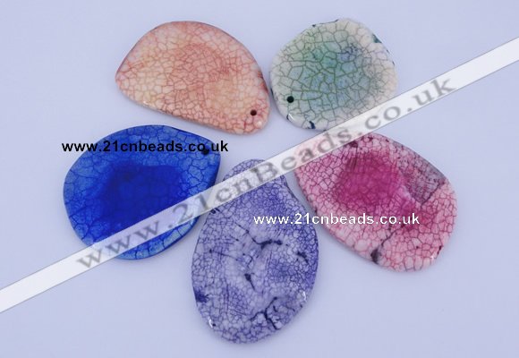 NGP877 5PCS 40-50mm*50-70mm freeform agate gemstone pendants
