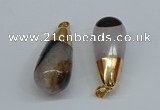 NGP8780 20*43mm teardrop agate gemstone pendants wholesale