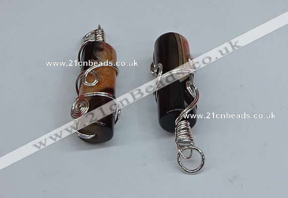 NGP8802 13*40mm tube agate gemstone pendants wholesale