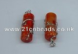 NGP8817 18*45mm tube agate gemstone pendants wholesale