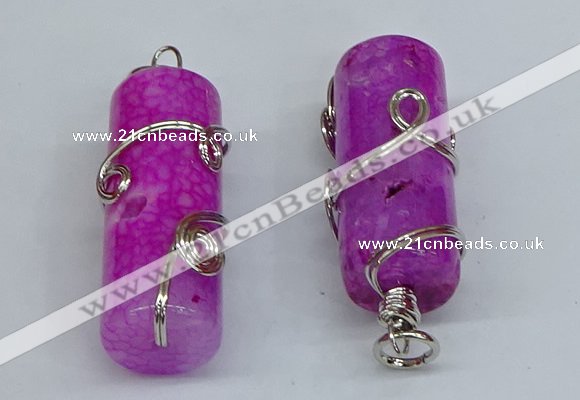 NGP8818 18*45mm tube agate gemstone pendants wholesale