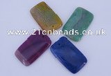 NGP882 5PCS 30*50mm rectangle agate gemstone pendants wholesale