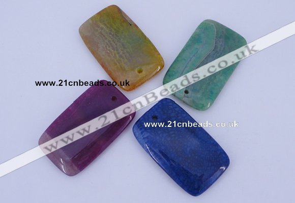 NGP882 5PCS 30*50mm rectangle agate gemstone pendants wholesale